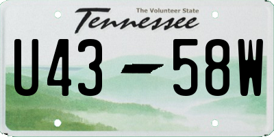TN license plate U4358W