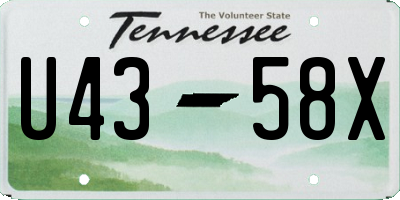 TN license plate U4358X