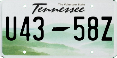 TN license plate U4358Z