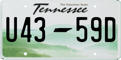 TN license plate U4359D