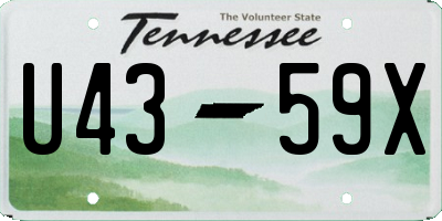 TN license plate U4359X
