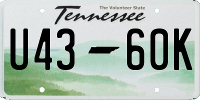 TN license plate U4360K