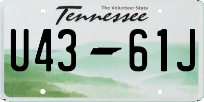 TN license plate U4361J