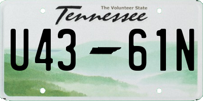 TN license plate U4361N