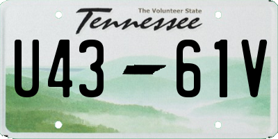 TN license plate U4361V