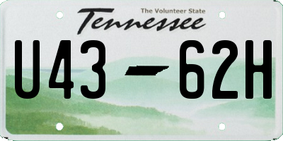 TN license plate U4362H