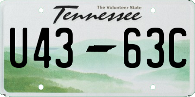 TN license plate U4363C