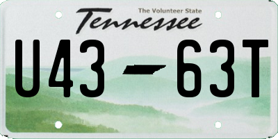 TN license plate U4363T