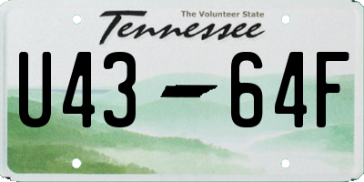TN license plate U4364F