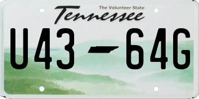 TN license plate U4364G