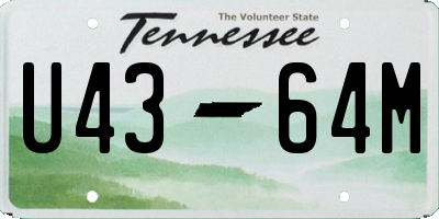 TN license plate U4364M