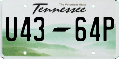 TN license plate U4364P