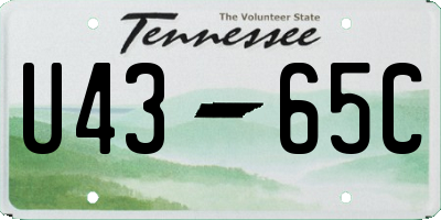 TN license plate U4365C