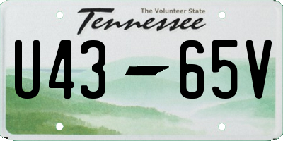 TN license plate U4365V