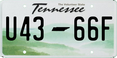 TN license plate U4366F