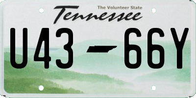 TN license plate U4366Y
