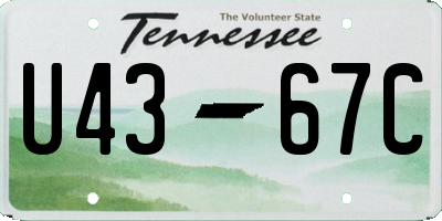 TN license plate U4367C