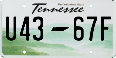 TN license plate U4367F