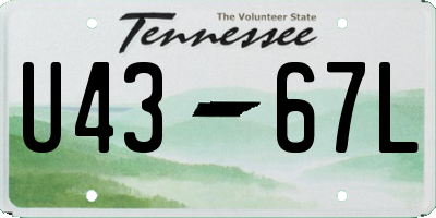 TN license plate U4367L