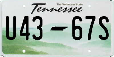 TN license plate U4367S
