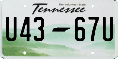 TN license plate U4367U
