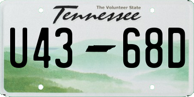 TN license plate U4368D