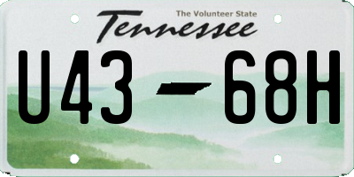 TN license plate U4368H