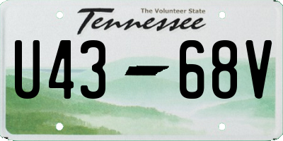 TN license plate U4368V