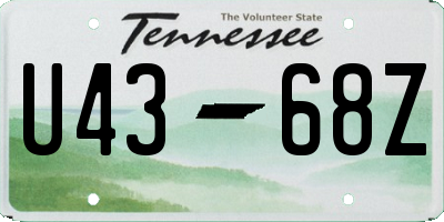 TN license plate U4368Z