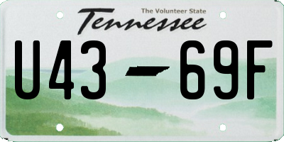 TN license plate U4369F