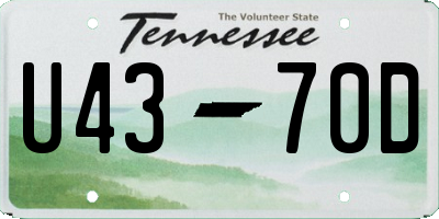 TN license plate U4370D