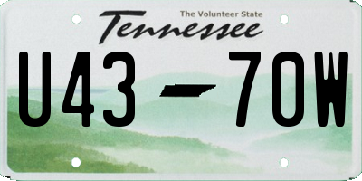 TN license plate U4370W