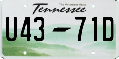 TN license plate U4371D
