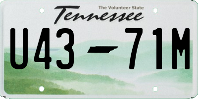 TN license plate U4371M