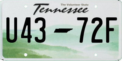 TN license plate U4372F