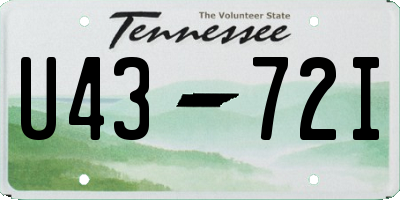 TN license plate U4372I
