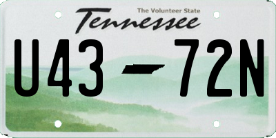 TN license plate U4372N