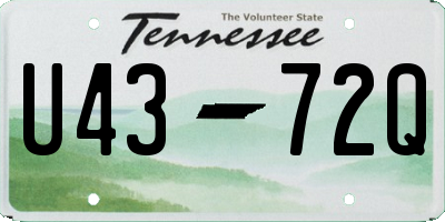 TN license plate U4372Q