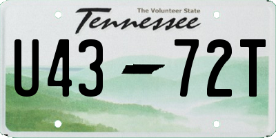 TN license plate U4372T