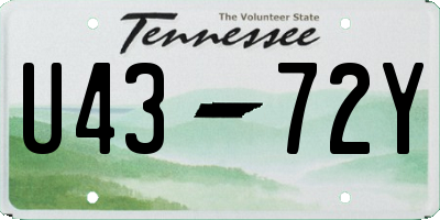 TN license plate U4372Y