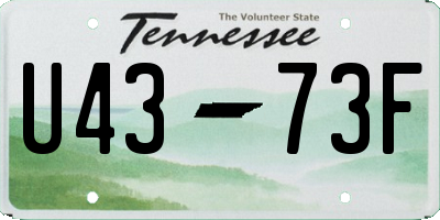 TN license plate U4373F