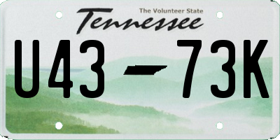 TN license plate U4373K