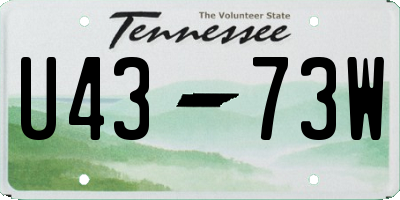 TN license plate U4373W
