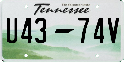 TN license plate U4374V