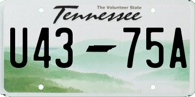 TN license plate U4375A