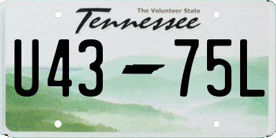 TN license plate U4375L