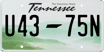 TN license plate U4375N