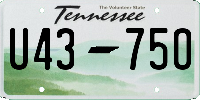 TN license plate U4375O