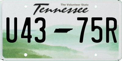 TN license plate U4375R