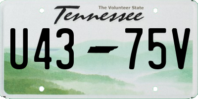 TN license plate U4375V